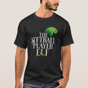Softball Player Elf Matching Family Group Christma T-Shirt