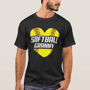 Softball Player Family Gifts Softball Granny Heart T-Shirt