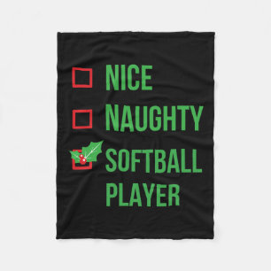 Softball Player Funny Pajama Christmas Gift Fleece Blanket