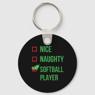 Softball Player Funny Pajama Christmas Gift Key Ring