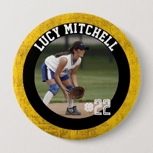 Softball Player game day button for team spirit