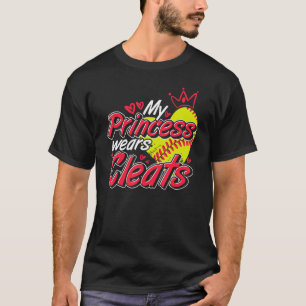 Softball Player Girls Cleats Princess Sport Parent T-Shirt