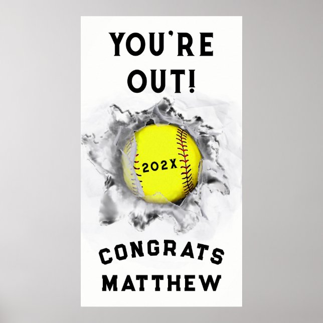 Softball Player Graduation Poster (Front)