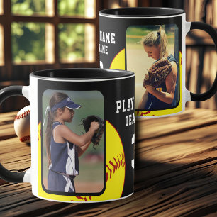 Softball Player Name Number Team 2 Photos Mug