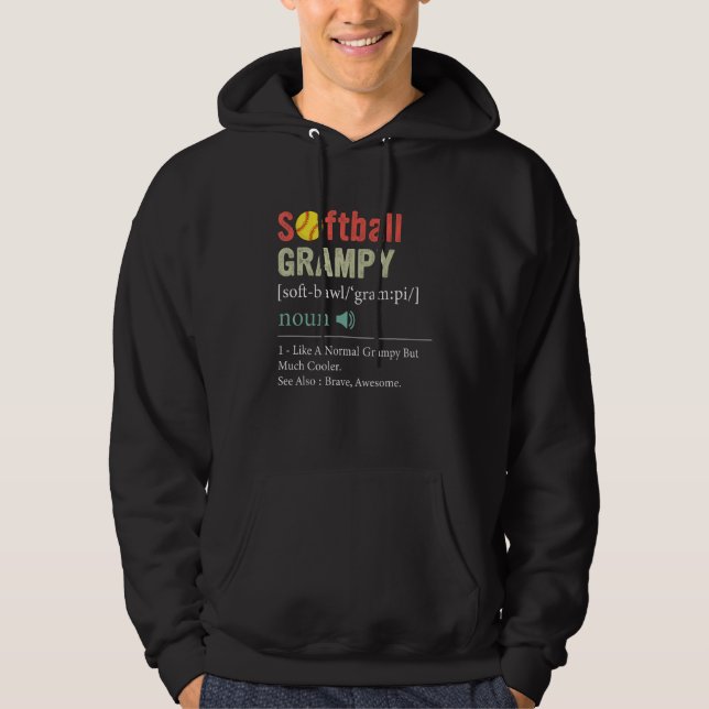Softball Player Sport  Softball Grampy Definition Hoodie (Front)