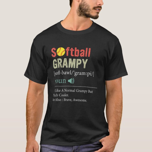 Softball Player Sport  Softball Grampy Definition T-Shirt (Front)