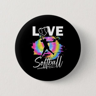 Softball Player Teen Girls Softball 6 Cm Round Badge