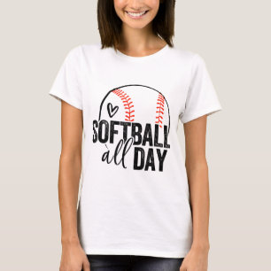 Softball Player Teen Girls Women Men Softball Love T-Shirt