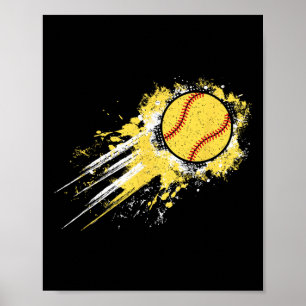 Softball Player Vintage Softball Lover Men Boys Ki Poster