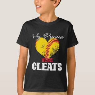 Softball Player Women Girls Princess Cleats Sports T-Shirt