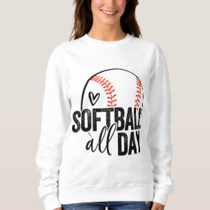 Softball Playern Girls Women Men Softball Lover Sweatshirt