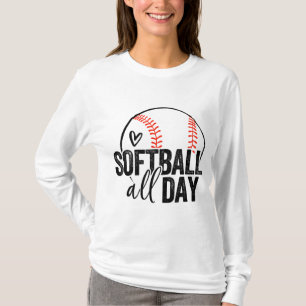 Softball Playern Girls Women Men Softball Lover T-Shirt