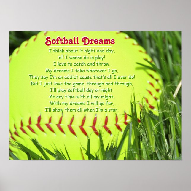 Softball Poem Poster (Front)
