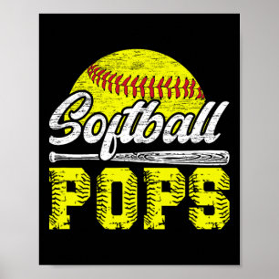 Softball Pops Grandpa Pops Of A Softball Player Po Poster