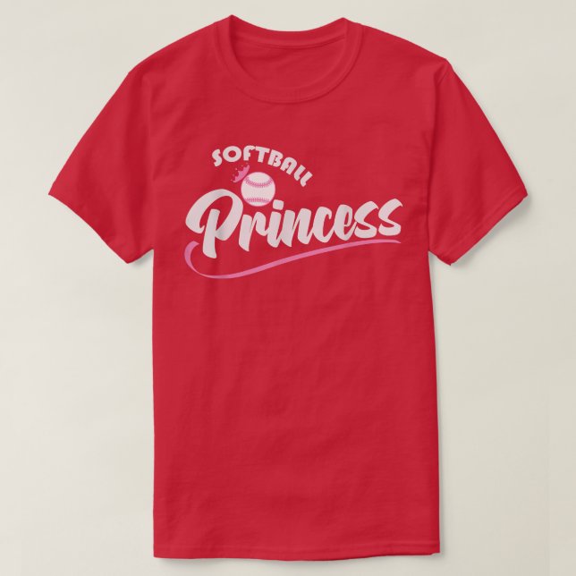 Softball Princess Baseball  T-Shirt (Design Front)