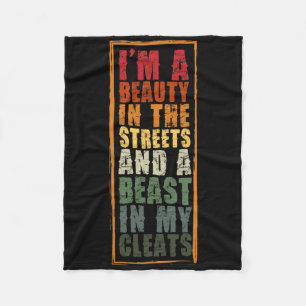 Softball Print Beauty In The Street Beast In My Cl Fleece Blanket