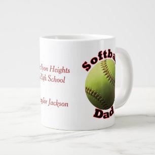 Softball Proud Dad Large Coffee Mug