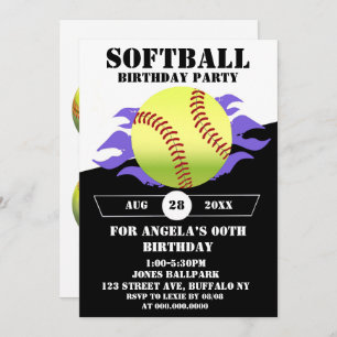 Softball Purple Fire Birthday Party