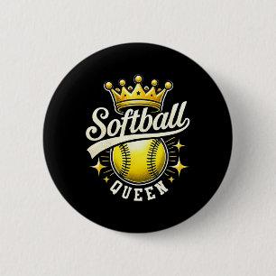 Softball Queen A Softball With Crown Softball Girl 6 Cm Round Badge