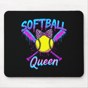 Softball Queen Graphic For Women Girls Ice Cream D Mouse Mat