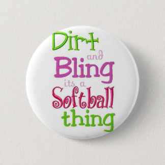 softball quote white cute and cool 6 cm round badge