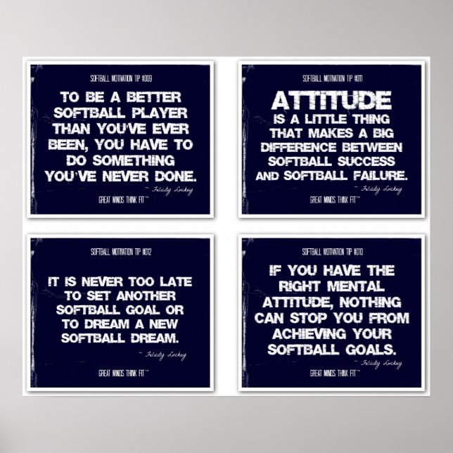 Softball Quotes Blue Collage 9-12 Poster (Front)