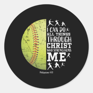 Softball 'S N Classic Round Sticker