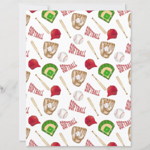 Softball Scrapbook Paper