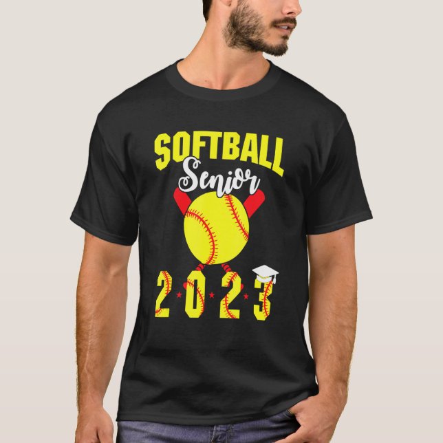 Softball Senior 2023  Graduation Softball Player T-Shirt (Front)