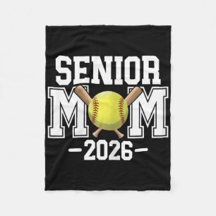 Softball Senior Mom, Cl Of 2026,senior Night Gradu Fleece Blanket