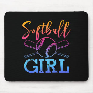 Softball Shirt Girls Softball Player Softball Girl Mouse Mat