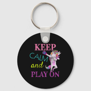 Softball Shirt Unicorn Dabbing Girls Keep Calm And Key Ring