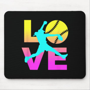 Softball Shirts For Girls Love Mouse Mat