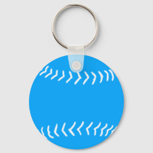 Softball Silhouette Keychain Blue