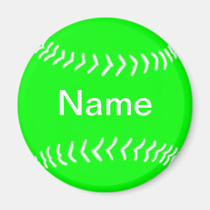 Softball Silhouette Magnet Green