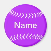 Softball Silhouette Magnet Purple