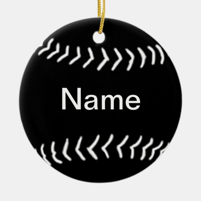 Softball Silhouette Ornament Black (Front)