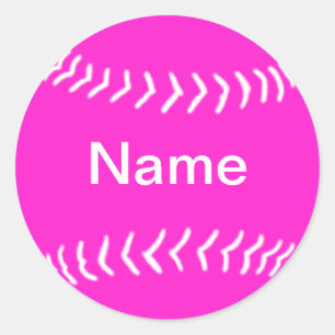Softball Silhouette Sticker Pink
