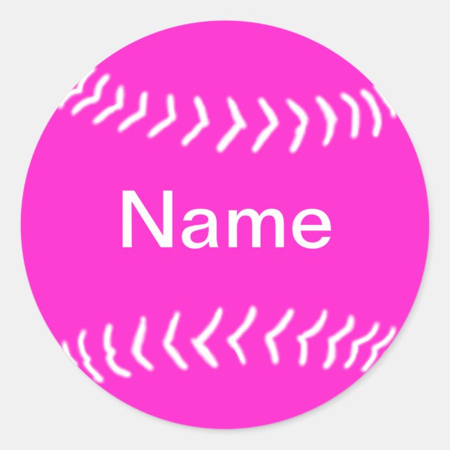 Softball Silhouette Sticker Pink (Front)