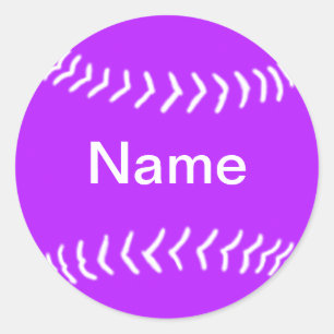 Softball Silhouette Sticker Purple