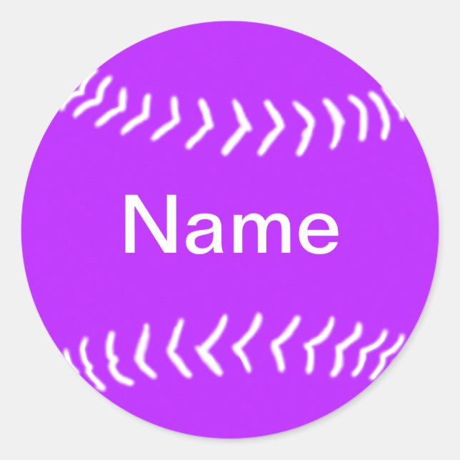 Softball Silhouette Sticker Purple (Front)