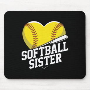 Softball Sister Cheer Squad For Girls Fastpitch Fa Mouse Mat