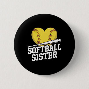 Softball Sister Fastpitch Family Matching Fan 6 Cm Round Badge