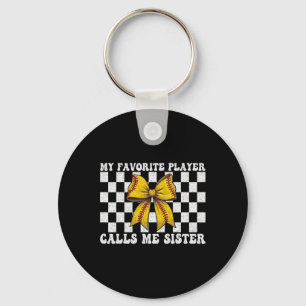 Softball Sister Girl My Favorite Player Calls Me S Key Ring