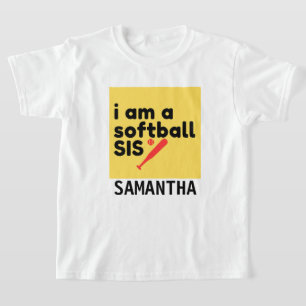 Softball Sister T-shirt Personalise Custom Unisex