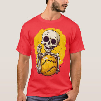 Softball Skeleton Halloween Softball Halloween boy T-Shirt