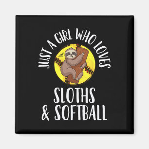 Softball Sloth Just A Girl Who Loves Sloths And So Magnet