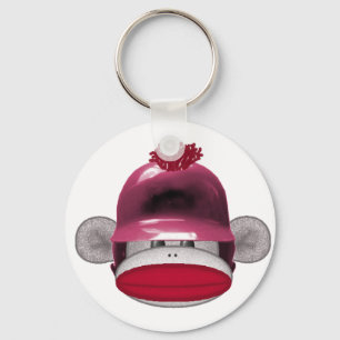 Softball Sock Monkey Key Ring
