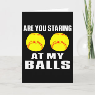 Softball, Softball Player Softball Lover Staring A Card