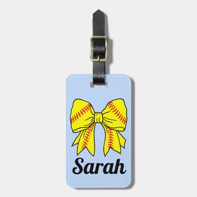 Softball Sports Custom Bag Tag (Front Vertical)